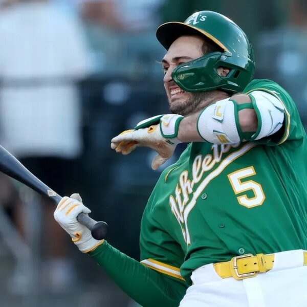 Athletics’ Jacob Wilson (bruised hand) exits after getting hit by pitch
