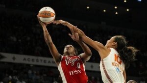 Jackie Young, A’ja Wilson steer Aces to blowout of Sun