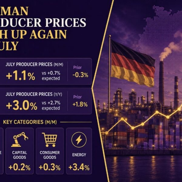 German producer costs nudge up once more in July as power costs&hellip;