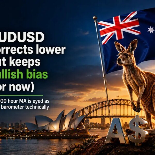 AUDUSD corrects decrease however retains bullish bias. The 200 hour MA is&hellip;