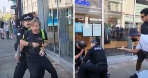 Graphic: UK Cop Tries to Arrest Man Who Bought Baseball Bat and Carried It Out of Store, Crowd Comes to Man’s Defense Instead of Cop’s