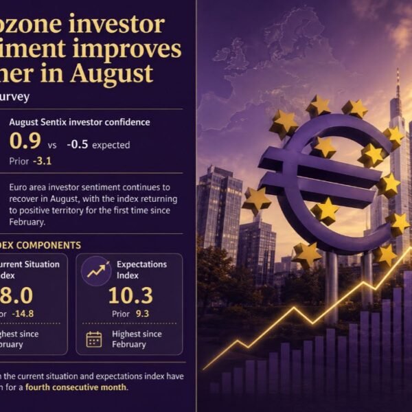 Euro space investor confidence returns to optimistic territory in August