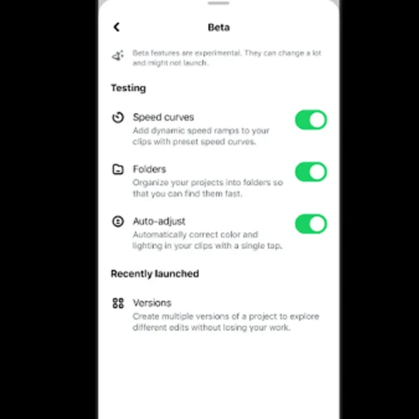 Meta provides extra experimental Edits options to its beta tab