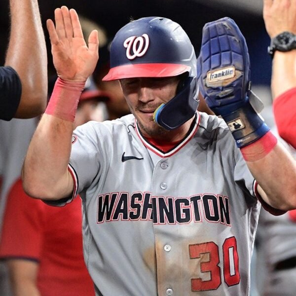 Nationals outfielder does his finest Spider-Man impression for certainly one of baseball’s…
