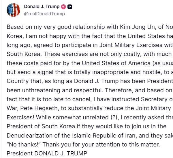 Trump orders cuts to South Korea drills, hyperlinks transfer to price of&hellip;