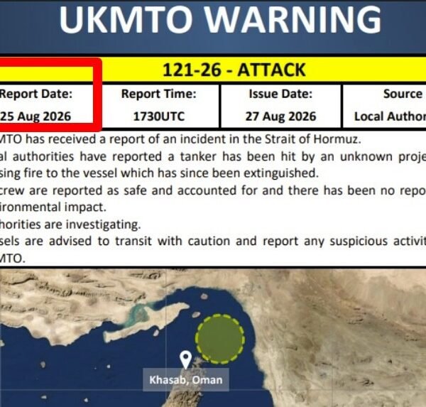 the report of an oil tanker assault in Hormuz says it occurred&hellip;