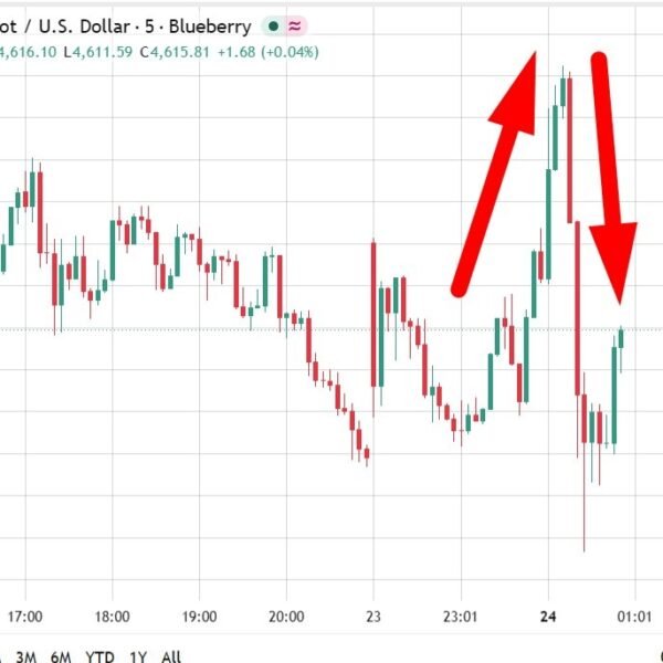 Gold hits a 3 month above $4640 … then get slammed $50&hellip;