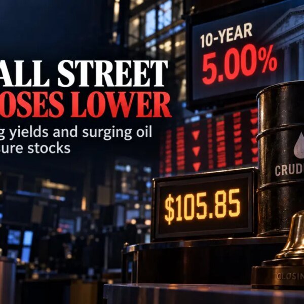 Wall Street closes decrease as yields rise and crude oil surges