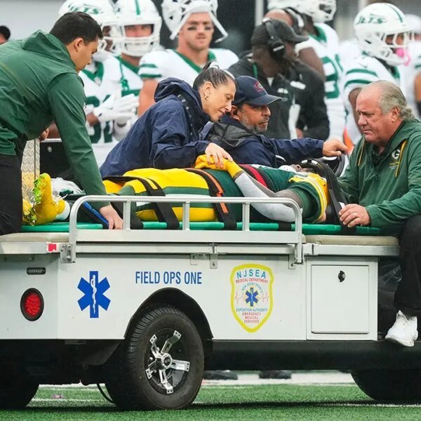 Scary scene as Jayden Reed carted off on backbone board throughout Packers…