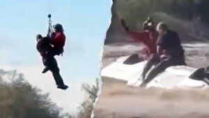 Maricopa County helicopter hoists man to security in Arizona floods