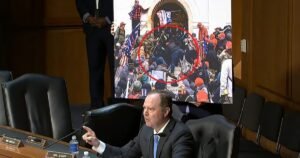 Oops! Adam Schiff Accidentally Shows Image of Murder of Trump Supporter Roseanne Boyland by Cops on Steps of US Capitol During Jack Smith Hearing