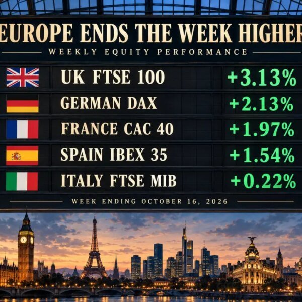 European shares end larger, posting weekly beneficial properties as U.S. expertise shares…