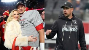 Patrick Mahomes’ spouse Brittany takes brutal shot at Klint Kubiak after Chiefs’ comeback win Raiders
