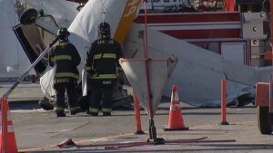 Cessna crashes into San Jose overpass on Capitol Expressway, 3 damage