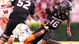 LaNorris Sellers’ acrobatics, late fumble restoration assist give South Carolina walk-off win over Tennessee