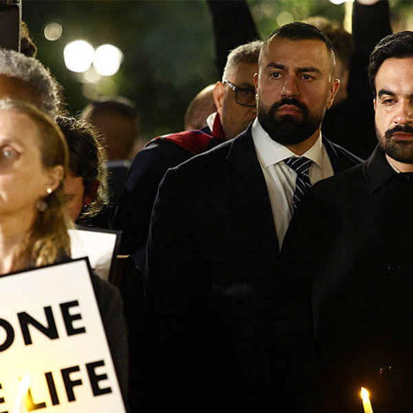 Anti-Israel protesters accuse Mamdani of ‘genocide’ outdoors Oct 7 vigil