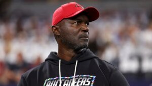 Buccaneers coach Todd Bowles suffers well being scare after taking helmet to the abdomen throughout celebration