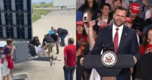 UPDATED: Florida Police Throw Leftist Heckler and DEMOCRAT CANDIDATE to the Ground During Vance Speech – Vance Trolls “Democrat Plant” as Crowd Chants USA
